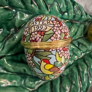 Halcyon Days Enamel Egg Trinket Box 1999 Birthday Year Easter Surprise